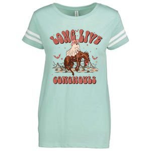 Halloween Western Cowgirl Cowghouls Long Live Country Retro Enza Ladies Jersey Football T-Shirt