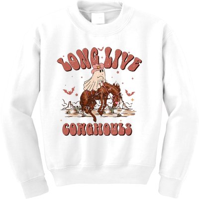 Halloween Western Cowgirl Cowghouls Long Live Country Retro Kids Sweatshirt