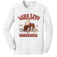 Halloween Western Cowgirl Cowghouls Long Live Country Retro Kids Long Sleeve Shirt