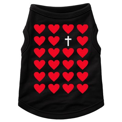Hearts With Cross Christian Religious Valentines Day Jesus Doggie Tank