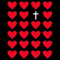 Hearts With Cross Christian Religious Valentines Day Jesus City Backpack