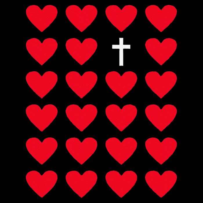 Hearts With Cross Christian Religious Valentines Day Jesus City Backpack