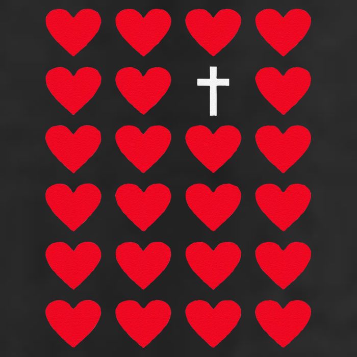 Hearts With Cross Christian Religious Valentines Day Jesus Adult Drive Performance Visor