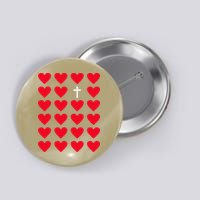 Hearts With Cross Christian Religious Valentines Day Jesus Button