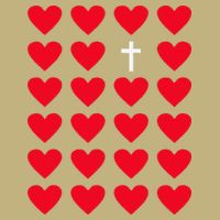 Hearts With Cross Christian Religious Valentines Day Jesus Button