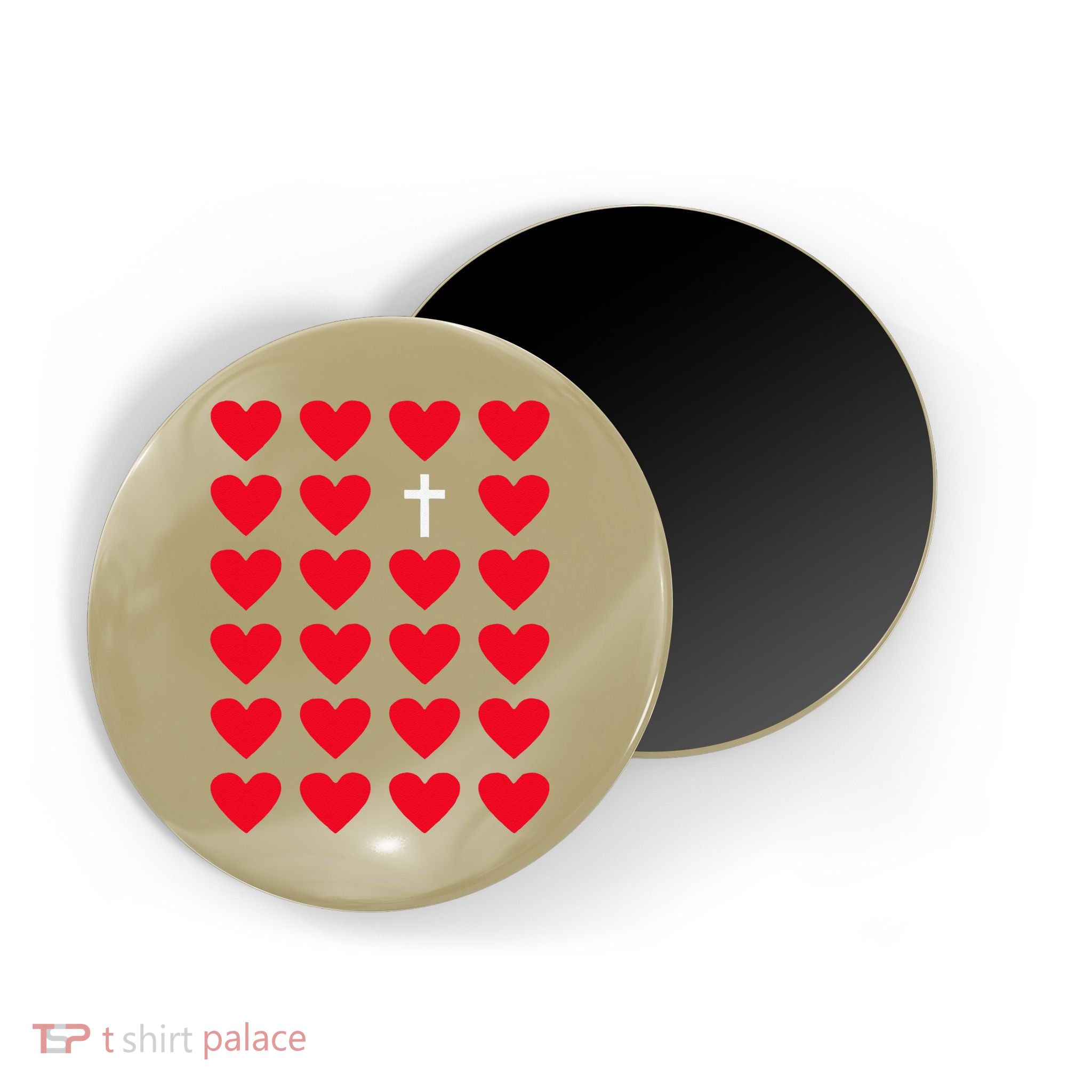 Hearts With Cross Christian Religious Valentines Day Jesus Magnet