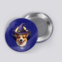 Halloween Witch Corgi Gift Button