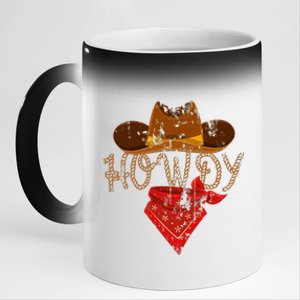 Howdy Western Cowboy Classic Fit Black PolyCotton 11oz Black Color Changing Mug