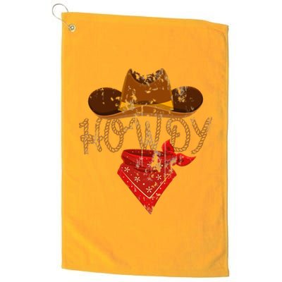 Howdy Western Cowboy Classic Fit Black PolyCotton Platinum Collection Golf Towel