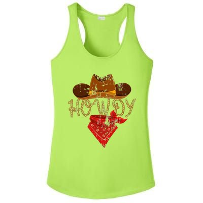 Howdy Western Cowboy Classic Fit Black PolyCotton Ladies PosiCharge Competitor Racerback Tank