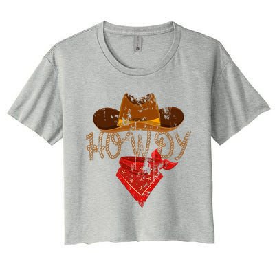 Howdy Western Cowboy Classic Fit Black PolyCotton Women's Crop Top Tee