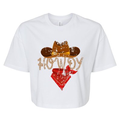 Howdy Western Cowboy Classic Fit Black PolyCotton Bella+Canvas Jersey Crop Tee