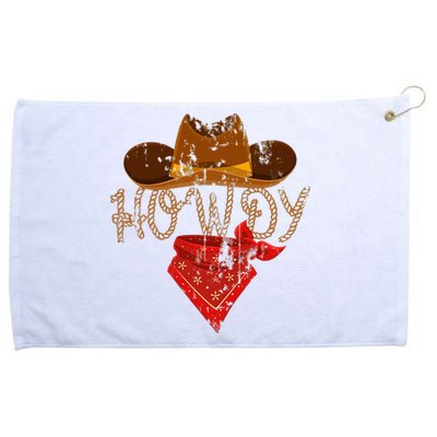 Howdy Western Cowboy Classic Fit Black PolyCotton Grommeted Golf Towel