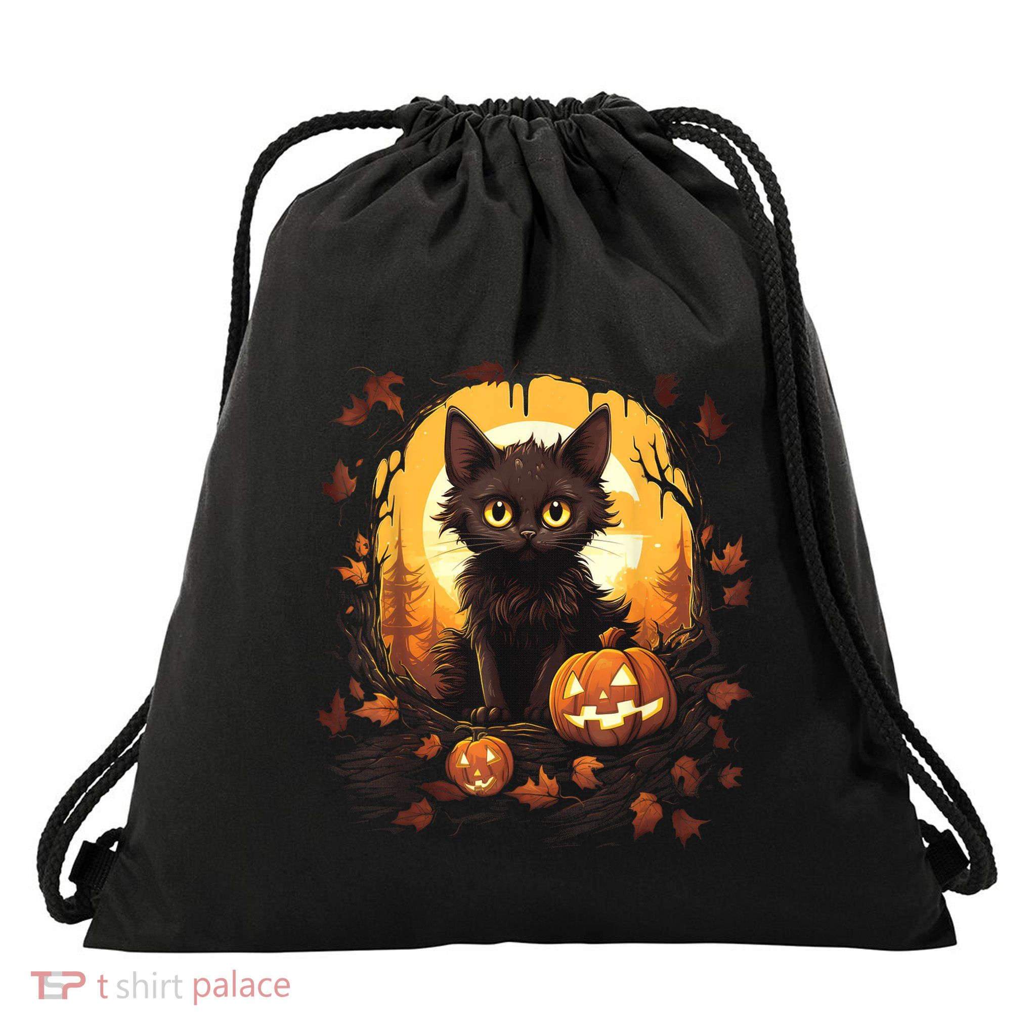 Halloween Witch Cat Pumpkin Cute Moon JackOLantern Costume Drawstring Bag