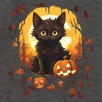 Halloween Witch Cat Pumpkin Cute Moon JackOLantern Costume Vector Backpack