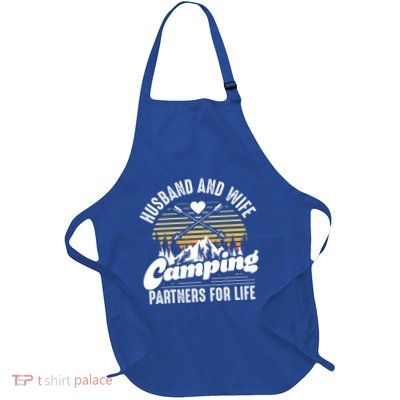 Husband Wife Camping Partners Lifetime Adventure Companions Funny Gift Full-Length Apron With Pockets