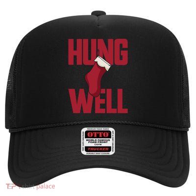 Hung Well Christmas Stocking Raunchy Hung Well High Crown Mesh Back Trucker Hat