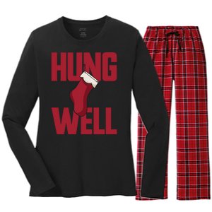 Hung Well Christmas Stocking Raunchy Hung Well Women's Long Sleeve Flannel Pajama Set 