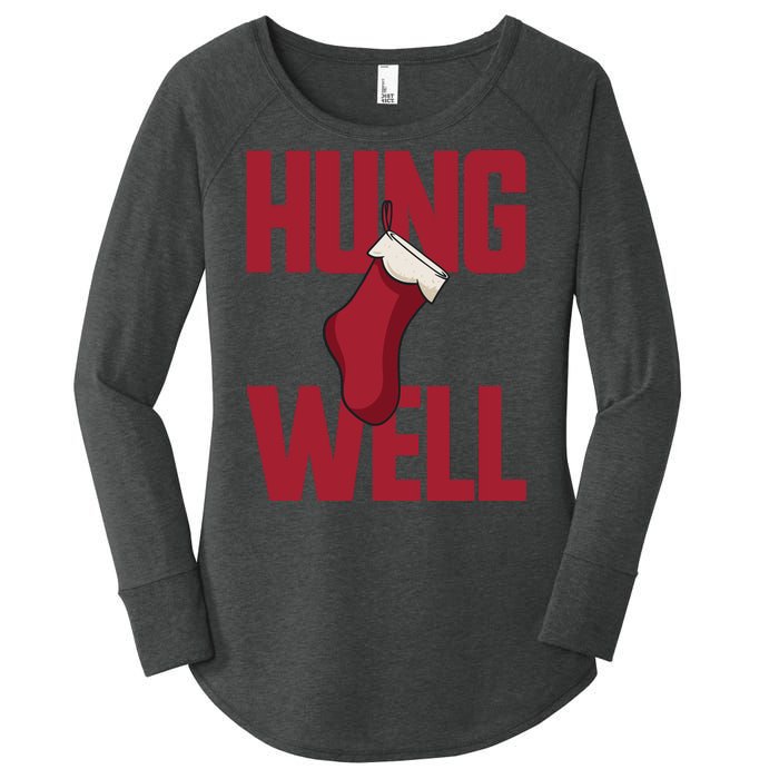 Hung Well Christmas Stocking Raunchy Hung Well Women's Perfect Tri Tunic Long Sleeve Shirt