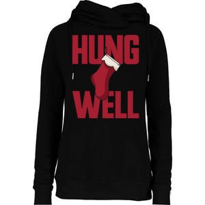 Hung Well Christmas Stocking Raunchy Hung Well Womens Funnel Neck Pullover Hood