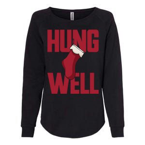 Hung Well Christmas Stocking Raunchy Hung Well Womens California Wash Sweatshirt