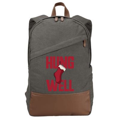 Hung Well Christmas Stocking Raunchy Hung Well Cotton Canvas Backpack