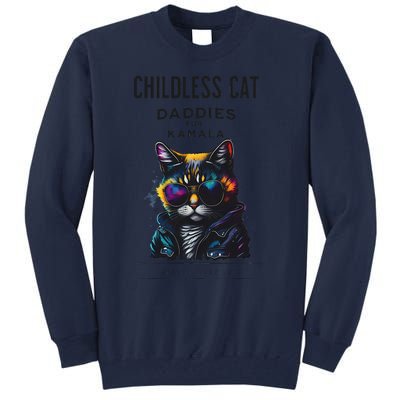 Harris Waltz Childless Cat Daddies For Kamala President 2024 Tall Sweatshirt