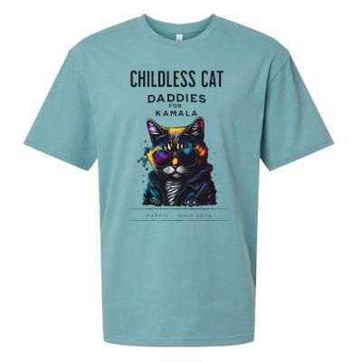 Harris Waltz Childless Cat Daddies For Kamala President 2024 Sueded Cloud Jersey T-Shirt