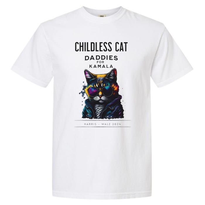 Harris Waltz Childless Cat Daddies For Kamala President 2024 Garment-Dyed Heavyweight T-Shirt