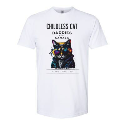 Harris Waltz Childless Cat Daddies For Kamala President 2024 Softstyle CVC T-Shirt