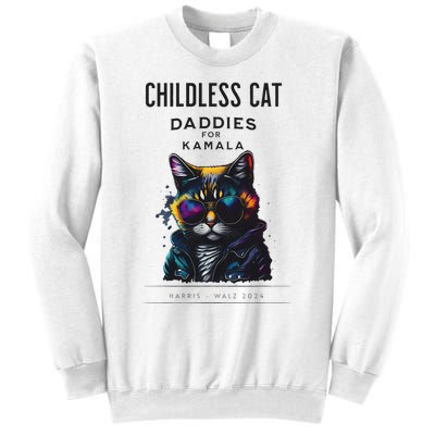 Harris Waltz Childless Cat Daddies For Kamala President 2024 Sweatshirt