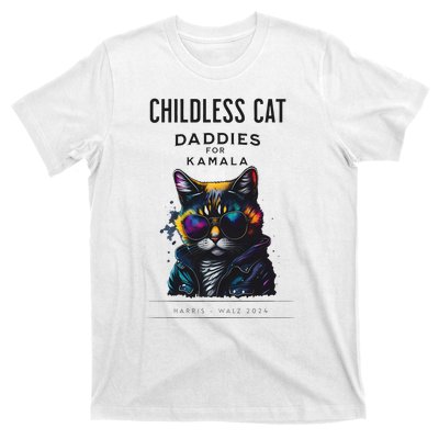 Harris Waltz Childless Cat Daddies For Kamala President 2024 T-Shirt