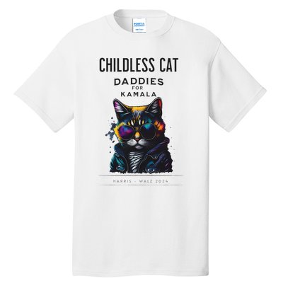 Harris Waltz Childless Cat Daddies For Kamala President 2024 Tall T-Shirt