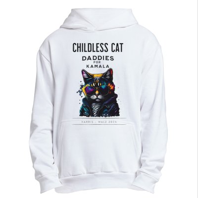 Harris Waltz Childless Cat Daddies For Kamala President 2024 Urban Pullover Hoodie