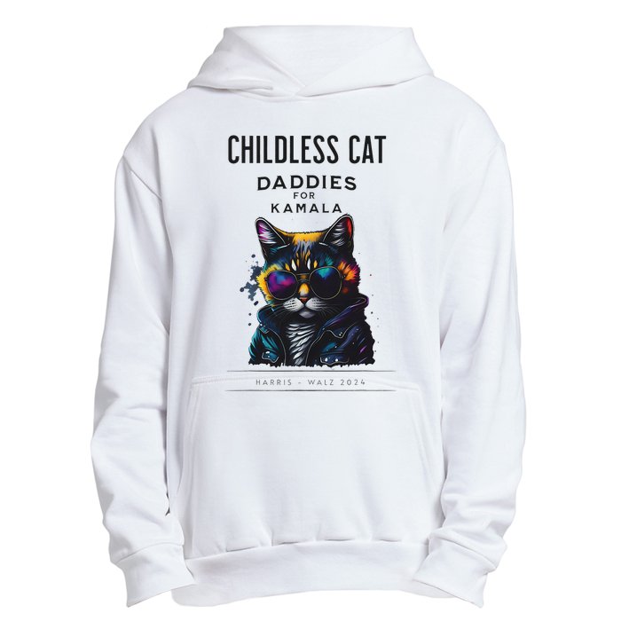 Harris Waltz Childless Cat Daddies For Kamala President 2024 Urban Pullover Hoodie