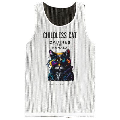 Harris Waltz Childless Cat Daddies For Kamala President 2024 Mesh Reversible Basketball Jersey Tank