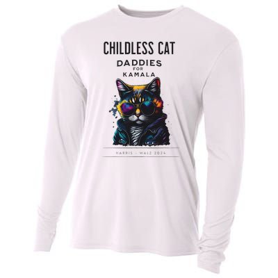 Harris Waltz Childless Cat Daddies For Kamala President 2024 Cooling Performance Long Sleeve Crew