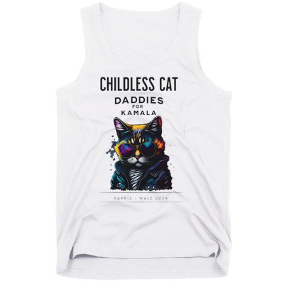 Harris Waltz Childless Cat Daddies For Kamala President 2024 Tank Top