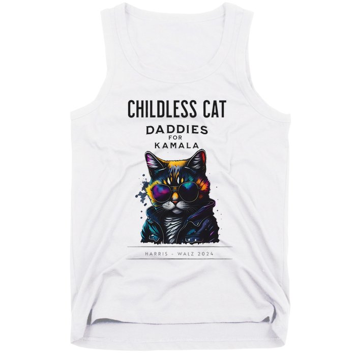 Harris Waltz Childless Cat Daddies For Kamala President 2024 Tank Top