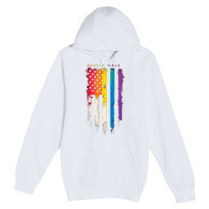 Harris Walz Colorful Streak Premium Pullover Hoodie