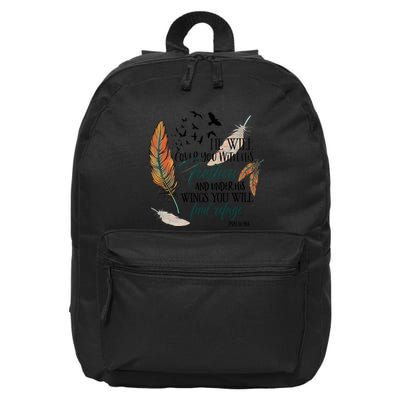 He Will Cover You With His Feathers And Under His Wings Psalm 91:4 16 in Basic Backpack