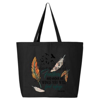 He Will Cover You With His Feathers And Under His Wings Psalm 91:4 25L Jumbo Tote