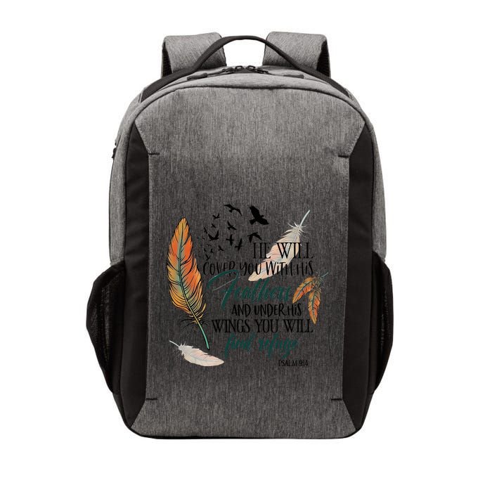 He Will Cover You With His Feathers And Under His Wings Psalm 91:4 Vector Backpack