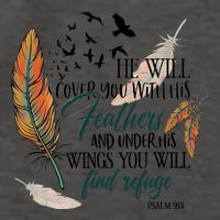 He Will Cover You With His Feathers And Under His Wings Psalm 91:4 Vector Backpack