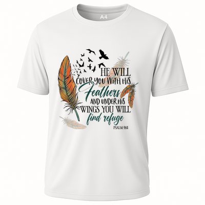He Will Cover You With His Feathers And Under His Wings Psalm 91:4 Performance Shirt