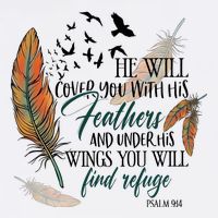 He Will Cover You With His Feathers And Under His Wings Psalm 91:4 Sustainable Bucket Hat