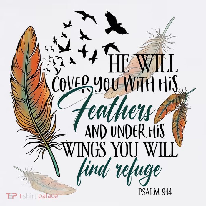 He Will Cover You With His Feathers And Under His Wings Psalm 91:4 Cooling Performance Long Sleeve Crew