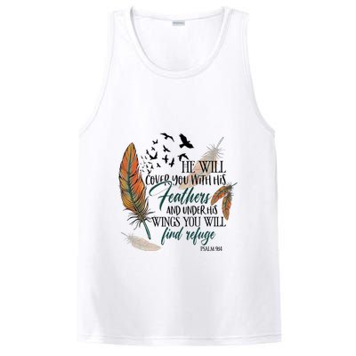 He Will Cover You With His Feathers And Under His Wings Psalm 91:4 PosiCharge Competitor Tank