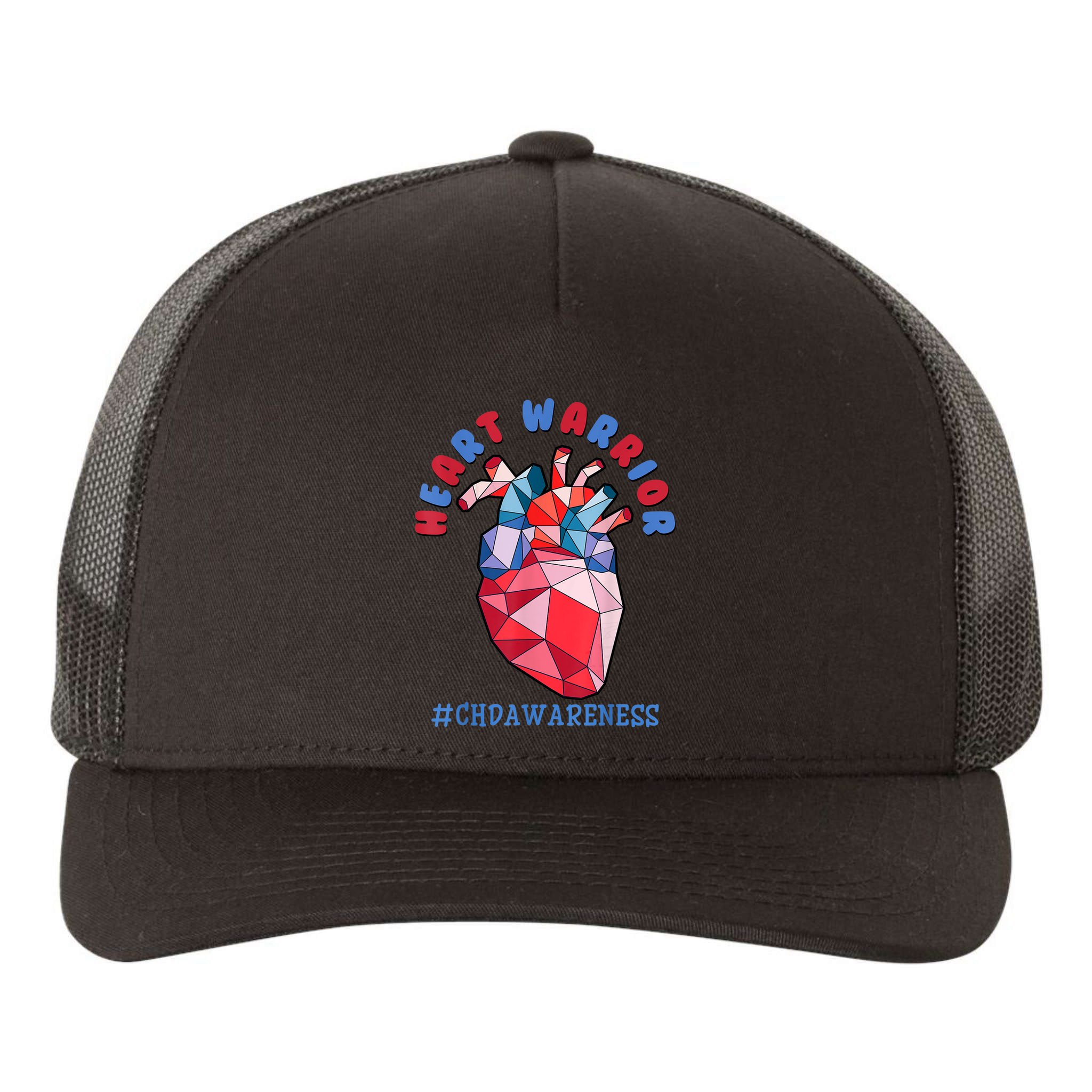 Heart Warrior CHD Congenital Heart Defect Awareness Yupoong Adult 5-Panel Trucker Hat