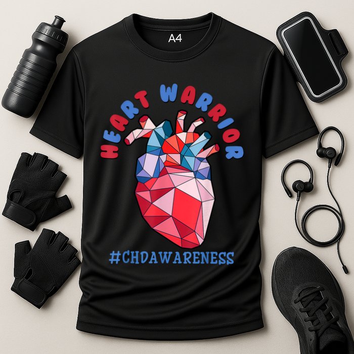 Heart Warrior CHD Congenital Heart Defect Awareness Cooling Performance Crew T-Shirt